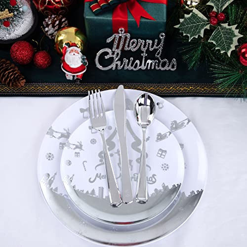 Platos Navidad Plstico 150pcs Con Diseo Rbol Y Reno, Incluye