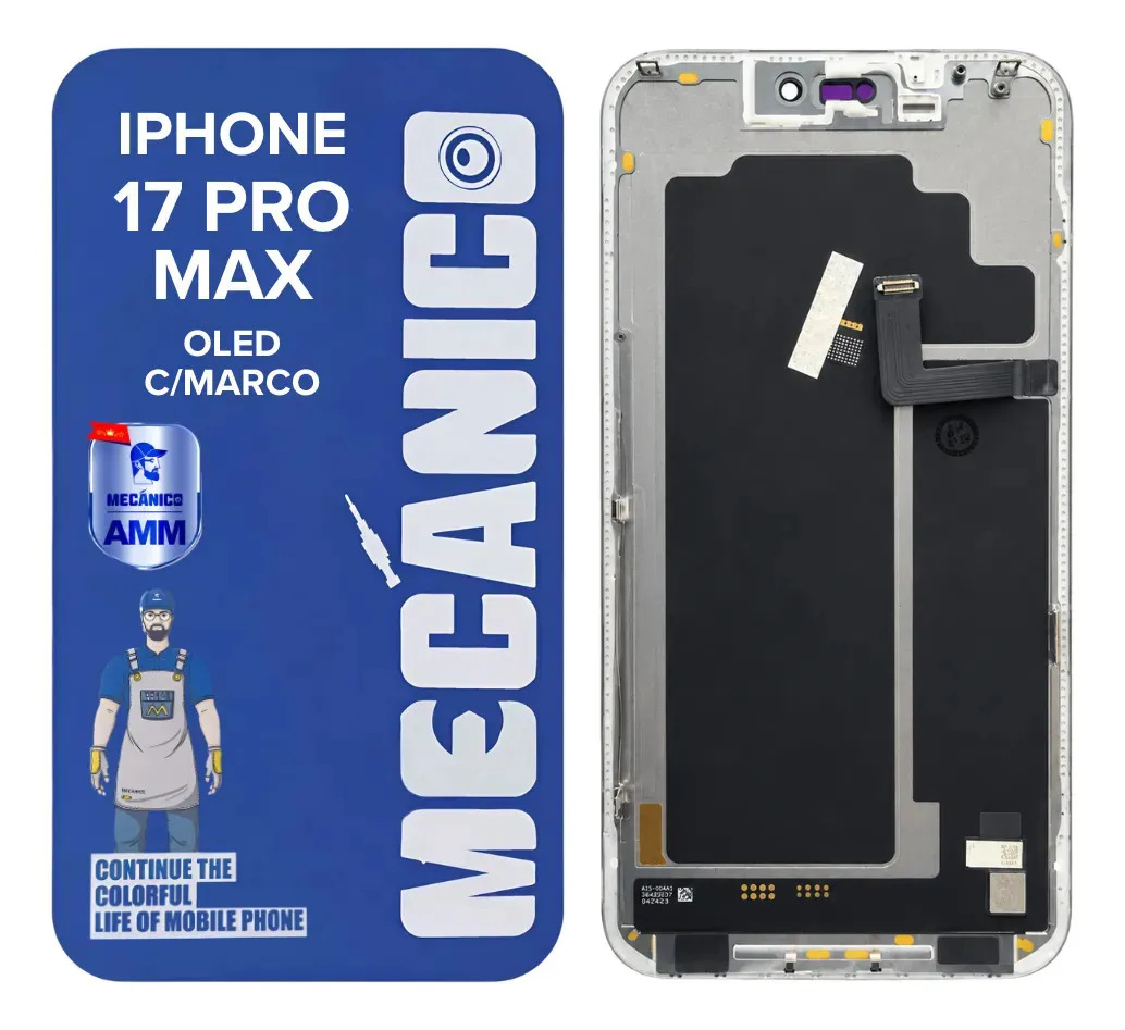 Modulo Compatible Iphone 17 Pro Max Con Marco Oled Mecanico Pantalla Display Tactil Panel Completo Repuesto Vidrio Frontal Para Reparacion Celular Smartphone Telefono Reemplazo Recambio Optimo