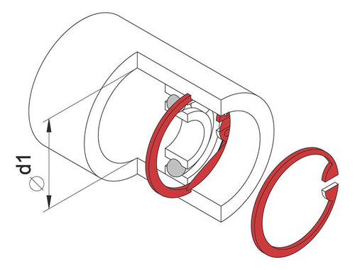 Alicate Extrator Anéis Trava Bico Reto 7 Interno Tramontina