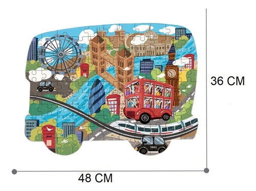 Maleta De Puzzle Bus De Londres De 108pcs Rompecabezas
