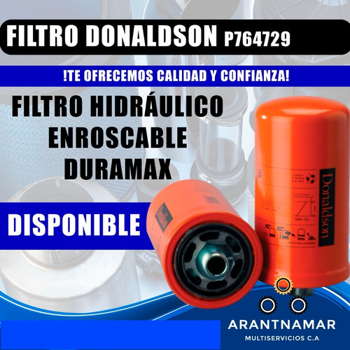 Filtro Hidraulico Donaldson Roscado Maquinaria  P764729