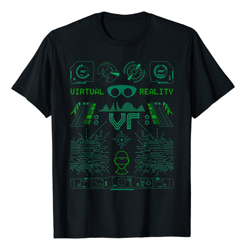 Camiseta De Realidad Virtual Vr Retro Gamers, Negro, S