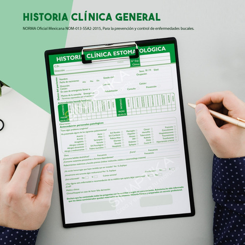 Historia Clínica Dental General Estomatológica 50 Pzas