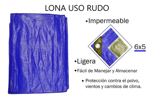 Lona Reforzada 6x5 Impermeable, Toldo, Cortina Etc.