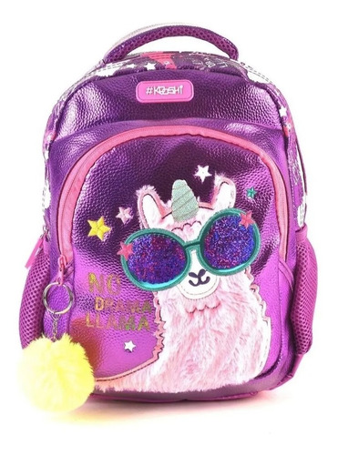 Mochila Escuela Infantil De Llama Unicornio Con Lentes Febo