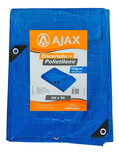 Lona De Polietileno Ajax 150 Micras 5x3m Azul
