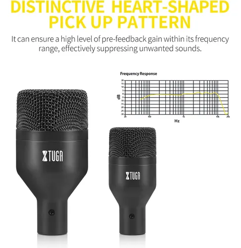 Xtuga Di7 Kit 7 Micrófonos Dinámicos Para Batería Y Voces
