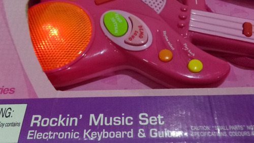 Imagen 9 de 9 de Guitarra Y Piano Electrónico Con Luz - Juguetes Regalo Niñas