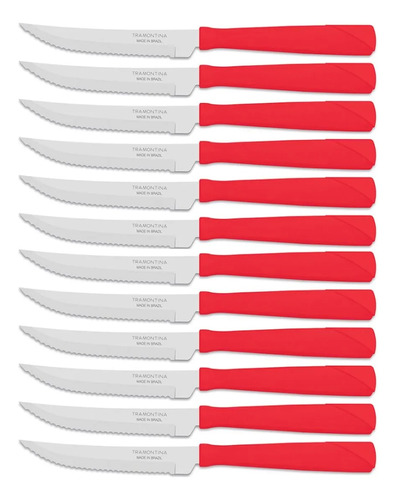 Cuchillo New Kolor X 12 Unid. Tramontina Rojo