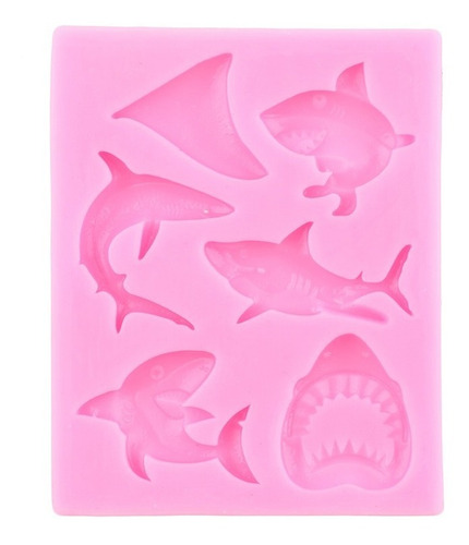4pcs Molde De Silicona Coral Tiburón Cáscara Fondant Resina