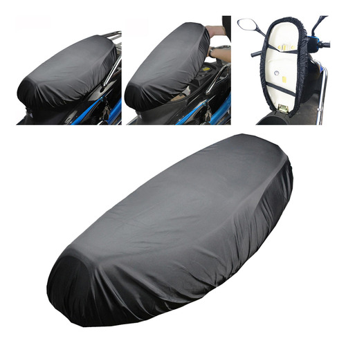 Funda De Asiento De Motocicleta Universal A Prueba Negro M