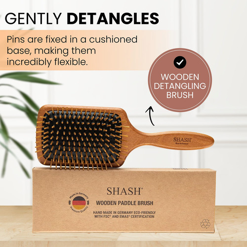 Paddle Brush Shash Since 1869, De Madera, Desenreda Suavemen