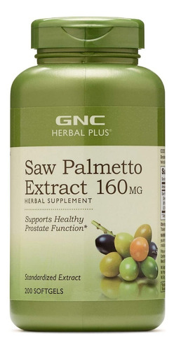 Saw Palmetto Extracto 160mg, 200caps, Gnc Herbal Plus,