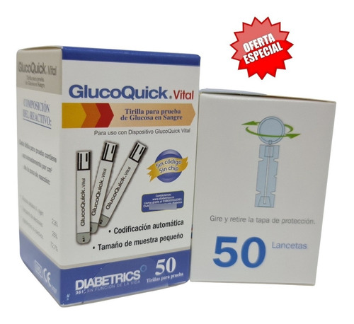 50 Tirillas Gluco Quick Vital 