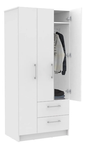 Closet 3 Puertas 2 Gavetas- Color Blanco