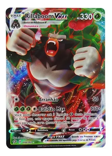 Liga Pokemon Carta Card Original Rillaboom-vmax (18/192) | Parcelamento ...
