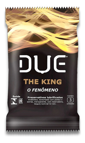 Kit Com 3 Pacotes Preservativo Due The King 3un Cada