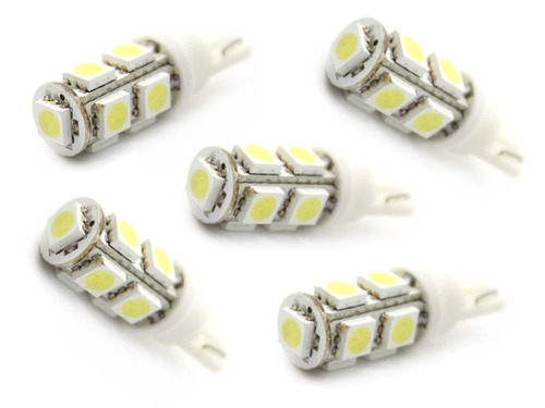 Pack De 5 Lámparas T10 9 Led 5050 Blanco 194 168 W5w T10