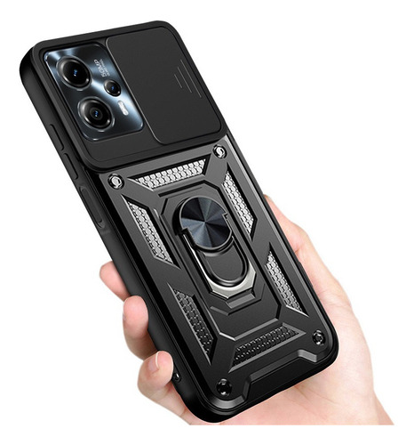 For Motorola Moto G13 Sliding Lens Cover Hard Stand Case -z