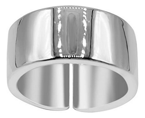 Anillos - Wide Band Sterling Silver Adjustable Ring, 10mm Ba
