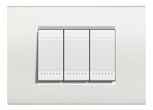 Placa 3 Puestos Blanca Lna4803bi Living Light Bticino