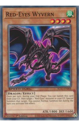 Tarjeta Yugioh Red-eyes Wyvern Sgx3-enb06 Common