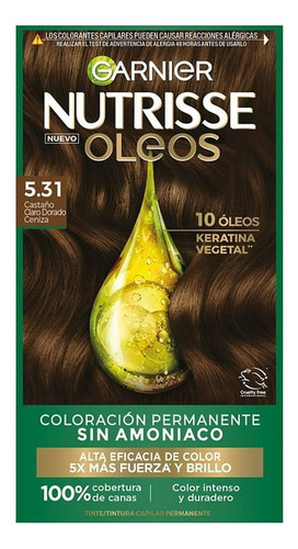 Tinte Capilar Sin Amoniaco Garnier Óleos Tono 5.31
