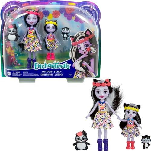 Enchantimals Sage Skunk &quot; Sabella Skunk Sister Dolls (6