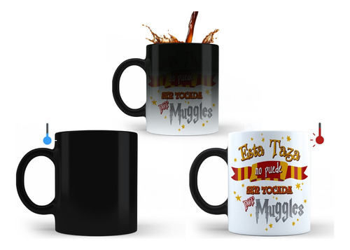 Taza Magica De Ceramica - Harry Potter - No Tocar Muggles