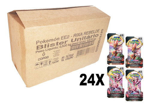 Caixa Fechada Pokemon Ee2 Rixa Rebelde Blister 144 Cartas