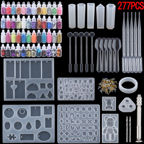 Imagem 1 de 10 de Molde Resina Jóias De Silicone Epóxi Fundição 277pcs
