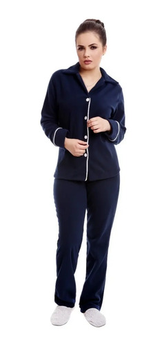 Pijama Feminino Inverno Longo Botões Soft Comprido | Parcelamento sem juros