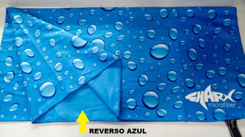 Imagen 4 de 7 de Toalla Microfibra Sharx* 80x160cm Gotas Azules Envío Gratis