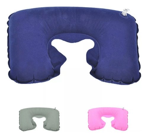 Cuello Viaje Almohada Soft Cervical Nuquero Color Azul Azul
