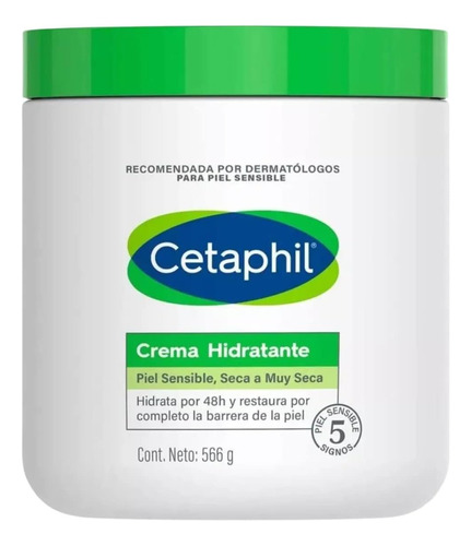 Cetaphil Crema Hidratante 566g Para Piel Sensible, Seca 