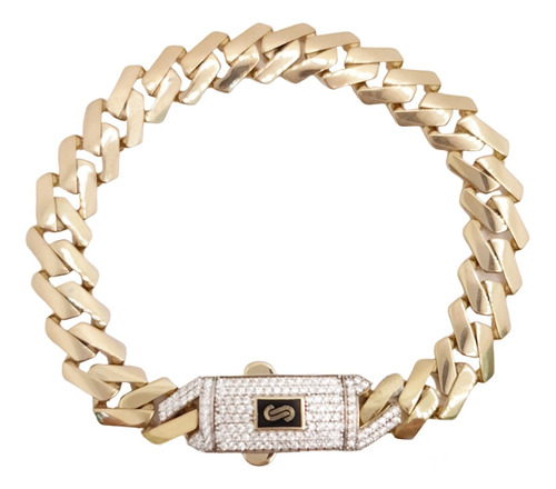 Pulsera Mónaco De Oro Italiano Brazalete Oro 14k