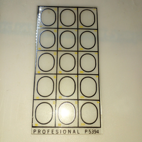 Placa De Vidrio Para Reaccion De Aglutinacion Con 15 Anillos
