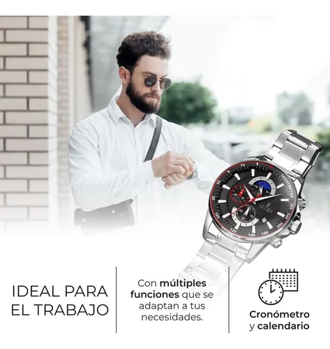 Reloj Hombre Seger 9250 Original Eeuu Acero Elegante Sport Color