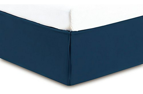 Faldón De Cama Azul Marino Serie Oro 1500 Hilos, 14  Caída, 