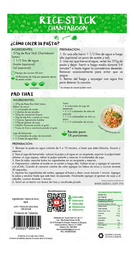 Fideos De Arroz, Rice Stick Chantaboon 3mm 375g