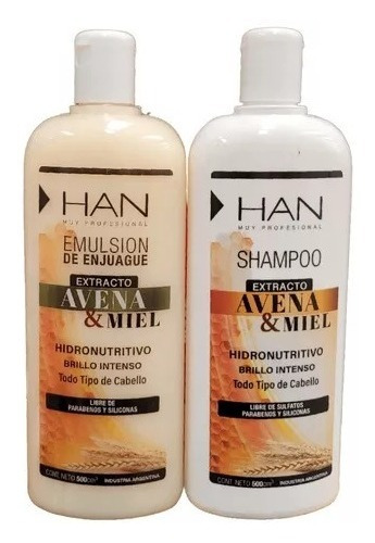 Combo Shampoo+acondicionador Avena Miel Han 500ml Hidratante