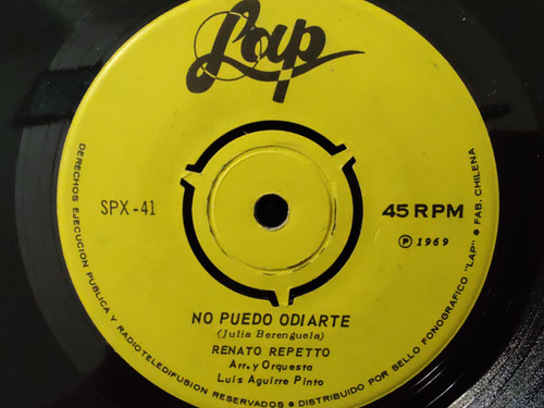 Vinilo Single De Renato Repetto No Puedo Odiarte (d123