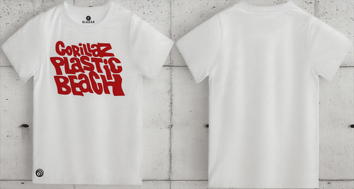 Polera Blanco Algodón Gorillaz