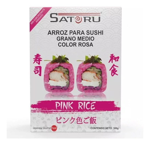 Arroz Japonés Rosa Para Sushi Sin Sabor Añadido 300g Satoru 