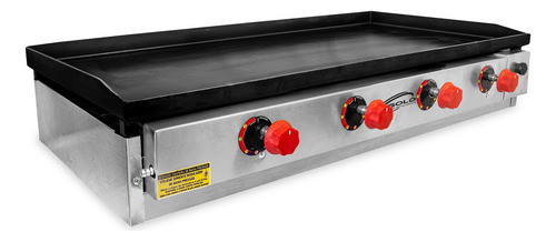 Chapa Profissional Para Lanches 100x50 Inox 4 Bocas A Gás G