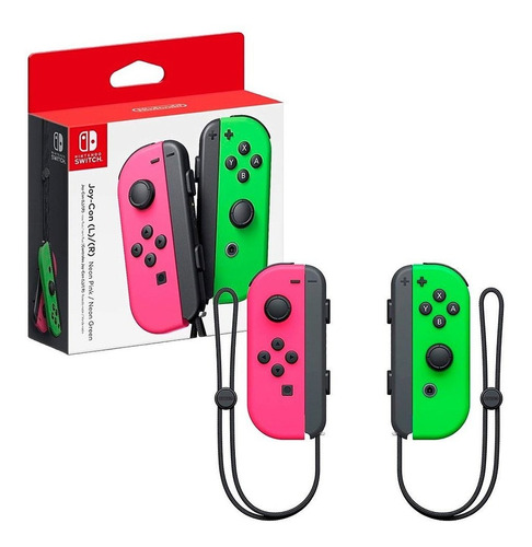 Joy Con Nintendo Switch Original En Color Rosa Y Verde Neon 