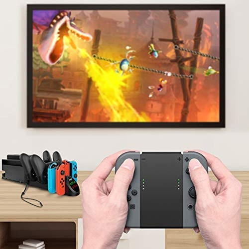 Imagen 4 de 5 de Base De Carga Para Nintendo Switch Joy-con Y Pro Controller,