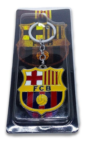 Imagen 9 de 9 de Llavero Fc Barcelona Escudo Metálico Doble Cara