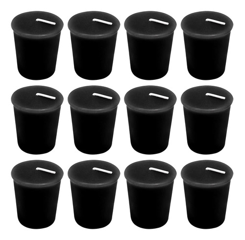 Velas Votivas Negras A Granel Para Halloween, Boda, Fiesta, 