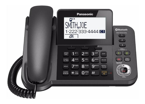 Teléfono Panasonic KX-TGF382 inalámbrico con Bluetooth - color negro